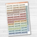 Migraine tracker quarter box stickers in F17 font for planners, health and wellness tracking, removable white matte.