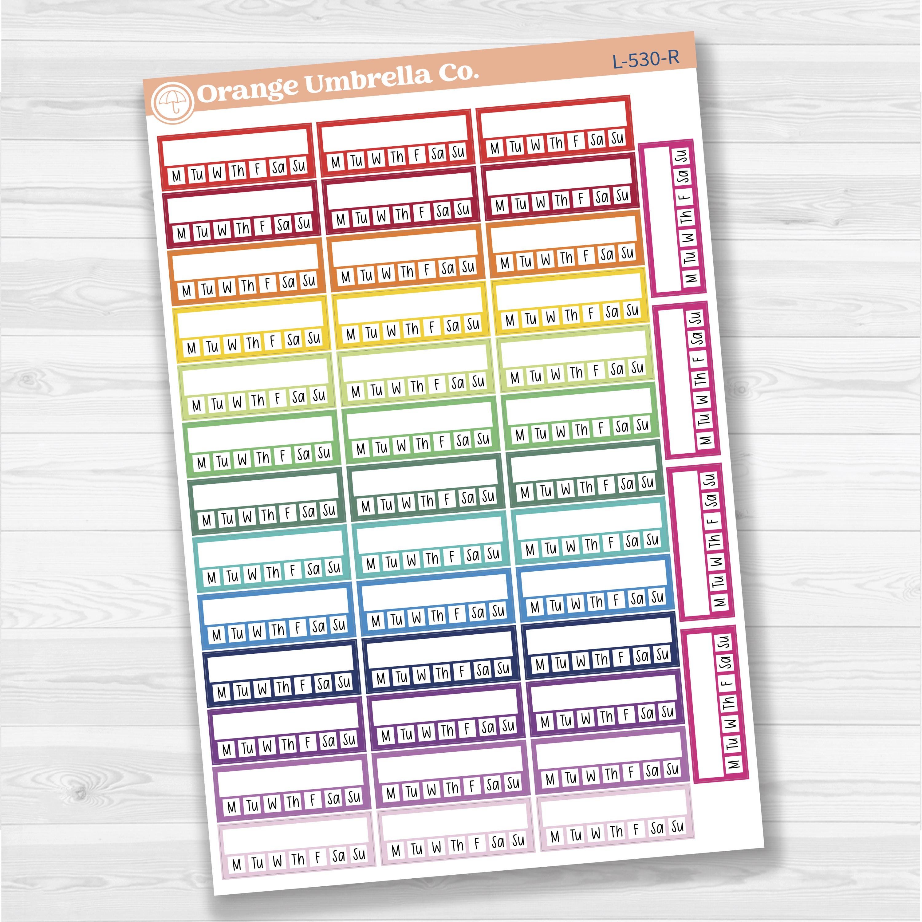 Habit Tracker Stickers | F17 | Planner Labels & Weekly Tracker Stickers | L-530