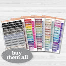 Removable white matte pain tracker sticker sheet with F17 font, for health and wellness tracking in planners and journals.