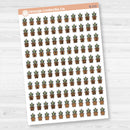 White matte plant date dot sticker sheet with 110 F17 font numbers, perfect for monthly planner and calendar spreads.