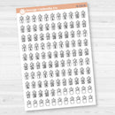 White matte plant date dot sticker sheet with 110 F17 font numbers, perfect for monthly planner and calendar spreads.