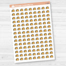 Removable white matte taco icon planner sticker sheet with 126 tiny tacos for meal planning or taco night spreads.