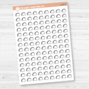 Removable white matte taco icon planner sticker sheet with 126 tiny tacos for meal planning or taco night spreads.