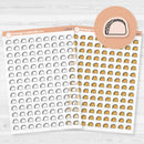 Clear matte taco icon planner sticker sheet with 126 small tacos for meal planning and taco night decorating.