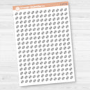 White matte micro football icon sticker sheet with 221 tiny sports stickers for planners and calendars.