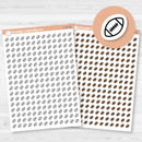 White matte micro football icon sticker sheet with 221 tiny sports stickers for planners and calendars.