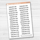 White removable matte planner sticker sheet with January–June 2026 dates in F18 font.
