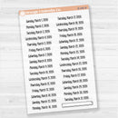 Dates of the Month 2026 | January-June Planner Stickers | F18 Clear Matte | B-244-249-BCM