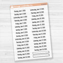 Dates of the Month 2026 | January-June Planner Stickers | F18 Clear Matte | B-244-249-BCM