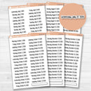 Sheet of white matte planner stickers with dates for July-December 2026 in F18 font, 31 total.