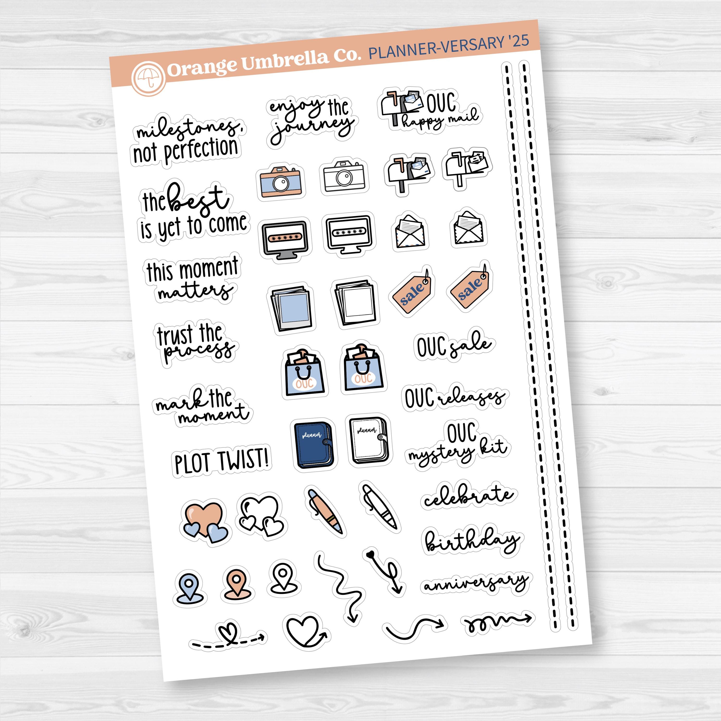 2025 Planner-versary Freebie | Planner Stickers Mixed Sheet (Plannerversary25)