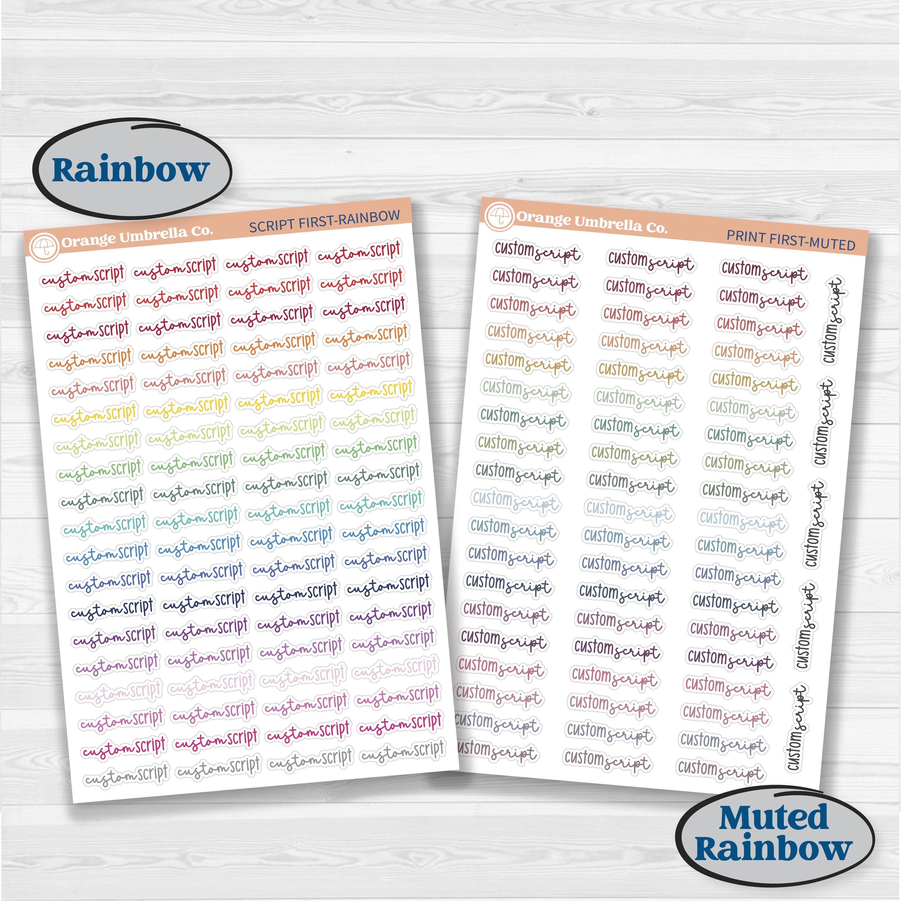F18 Hobonichi Cousin Custom Script | *NEW* 2026 Kit Fonts | Custom Planner Stickers | 1 Word/Phrase per sheet | CustomF18-hobo