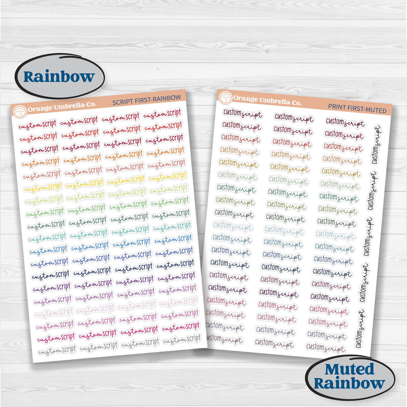 F18 Hobonichi Cousin Custom Script | *NEW* 2026 Kit Fonts | Custom Planner Stickers | 1 Word/Phrase per sheet | CustomF18-hobo