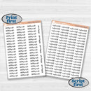 F18 Hobonichi Cousin Custom Script | *NEW* 2026 Kit Fonts | Custom Planner Stickers | 1 Word/Phrase per sheet | CustomF18-hobo