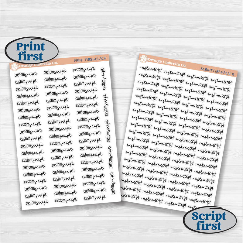 F18 Hobonichi Cousin Custom Script | *NEW* 2026 Kit Fonts | Custom Planner Stickers | 1 Word/Phrase per sheet | CustomF18-hobo