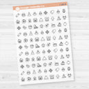 Christmas Icon Stickers | Holiday Planner Stickers | Clear Matte | I-180-CM