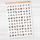 Christmas Icon Stickers | Holiday Planner Stickers | Clear Matte | I-180-CM