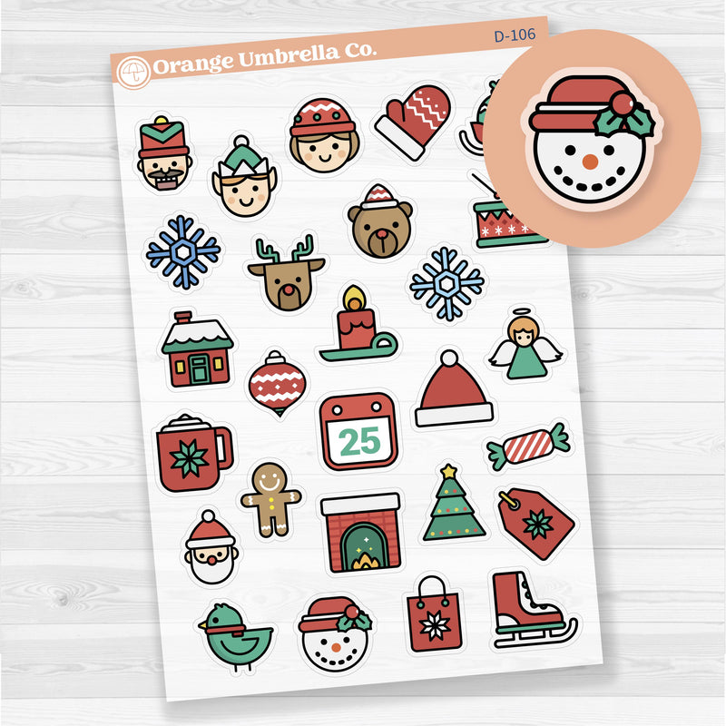 Christmas Deco Stickers | Holiday Planner Stickers | Clear Matte | D-106-CM