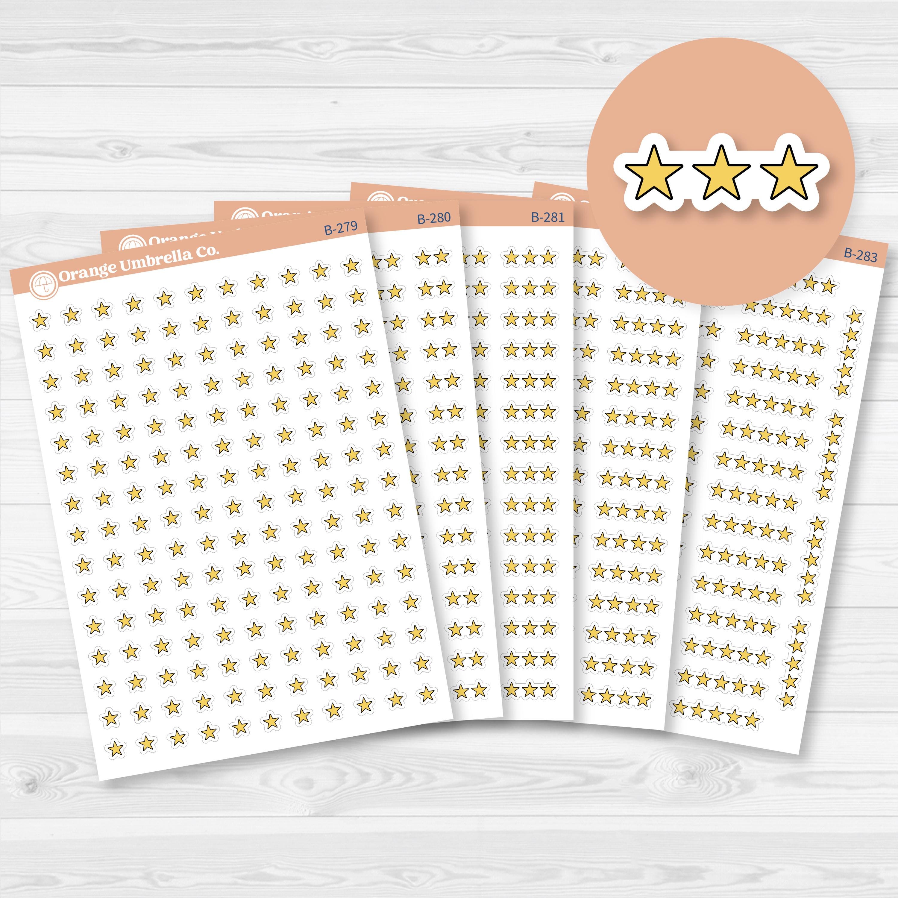 Star Rating Stickers | Reading and Hobby Trackers for Journals & Planners | B-279-283
