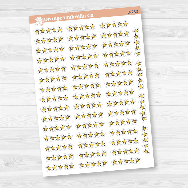 Star Rating Stickers | Reading and Hobby Trackers for Journals & Planners | B-279-283