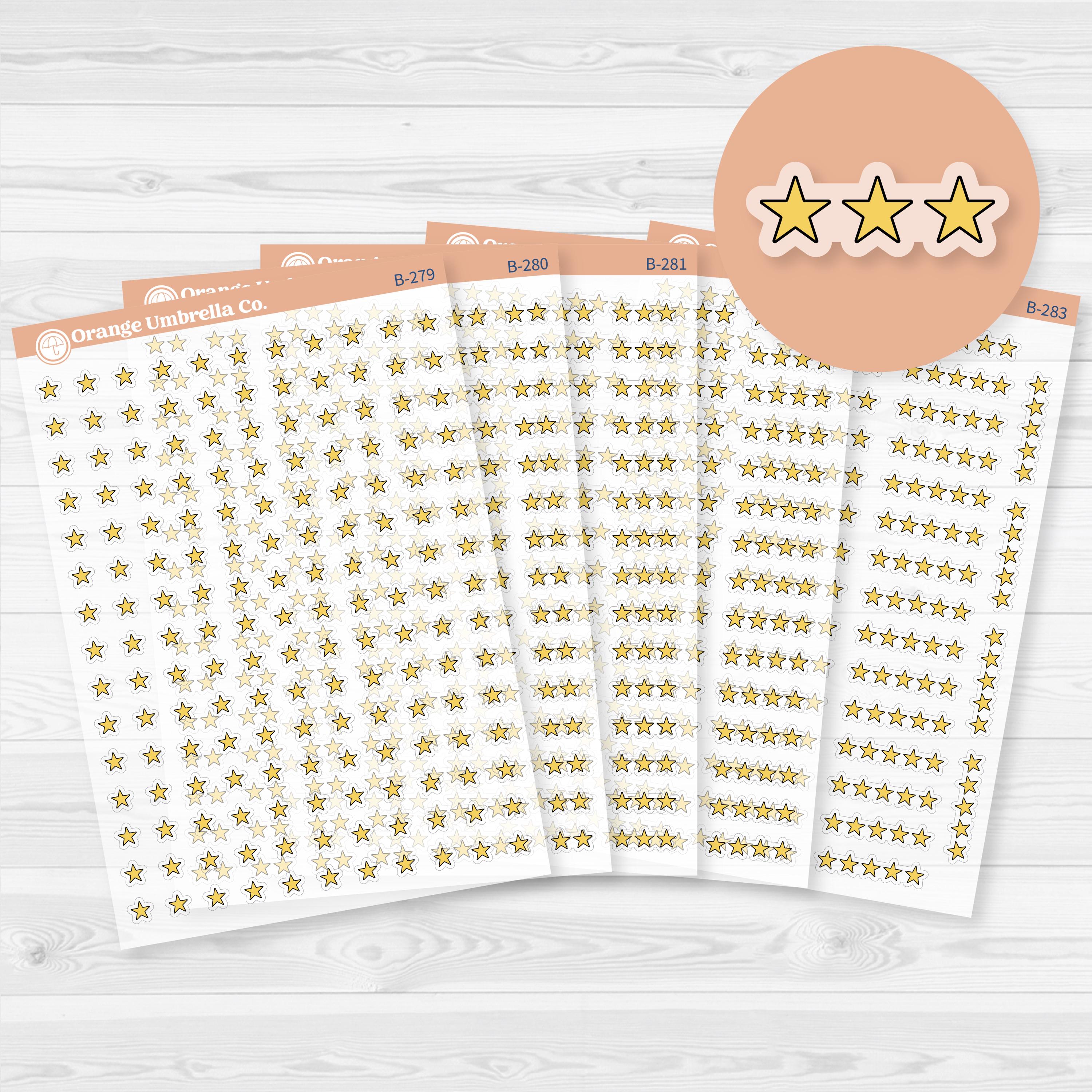 Star Rating Stickers | Reading and Hobby Trackers for Journals & Planners |Clear Matte | B-279-283-CM