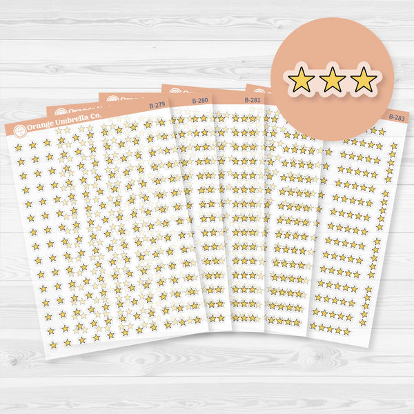 Star Rating Stickers | Reading and Hobby Trackers for Journals & Planners |Clear Matte | B-279-283-CM