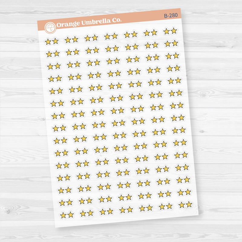 Star Rating Stickers | Reading and Hobby Trackers for Journals & Planners |Clear Matte | B-279-283-CM