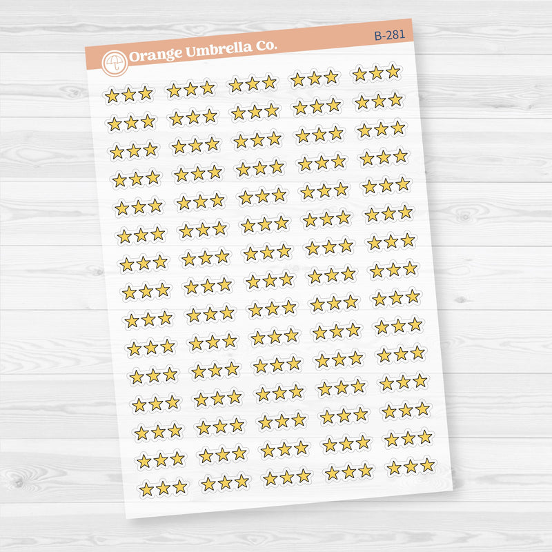 Star Rating Stickers | Reading and Hobby Trackers for Journals & Planners |Clear Matte | B-279-283-CM