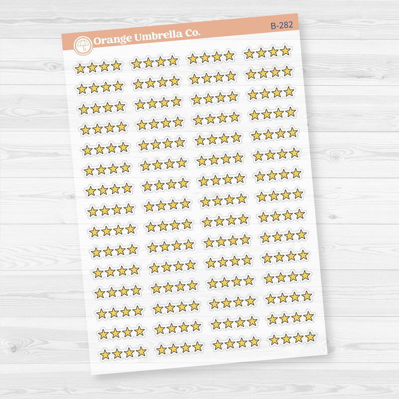 Star Rating Stickers | Reading and Hobby Trackers for Journals & Planners |Clear Matte | B-279-283-CM