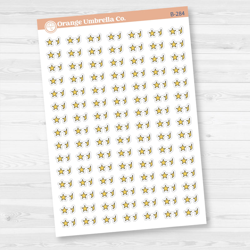 Star Rating Stickers | Reading and Hobby Trackers for Journals & Planners | B-284-287