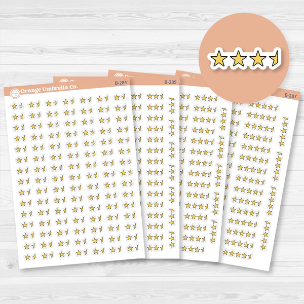 Star Rating Stickers | Reading and Hobby Trackers for Journals & Planners | B-284-287