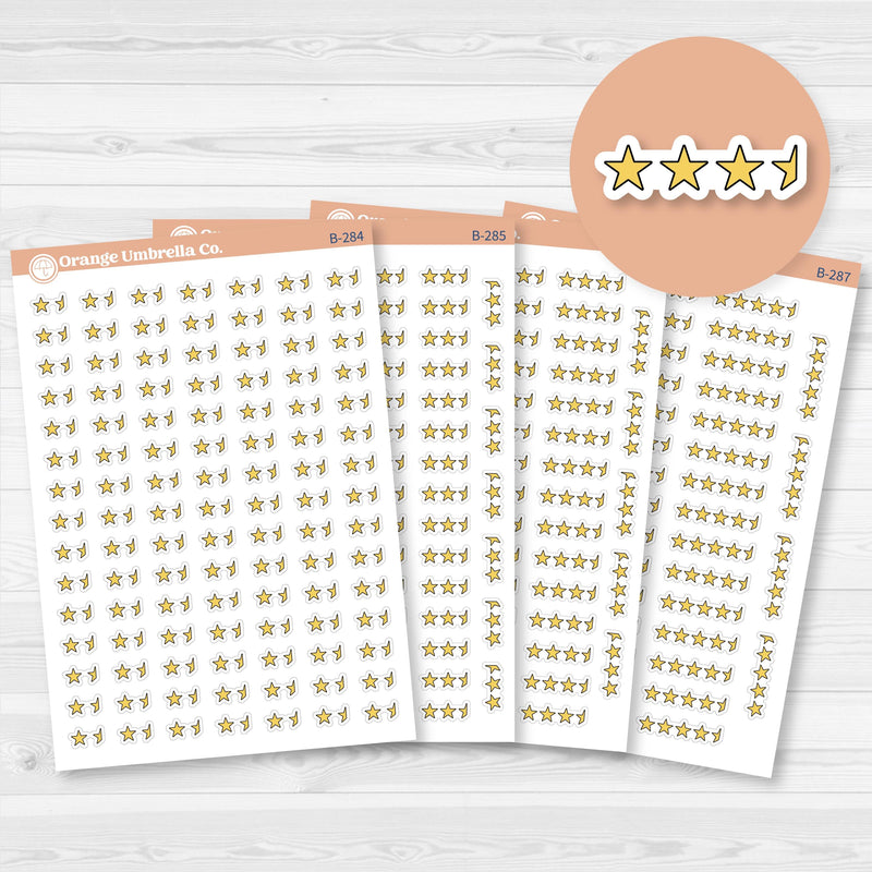 Star Rating Stickers | Reading and Hobby Trackers for Journals & Planners | B-284-287