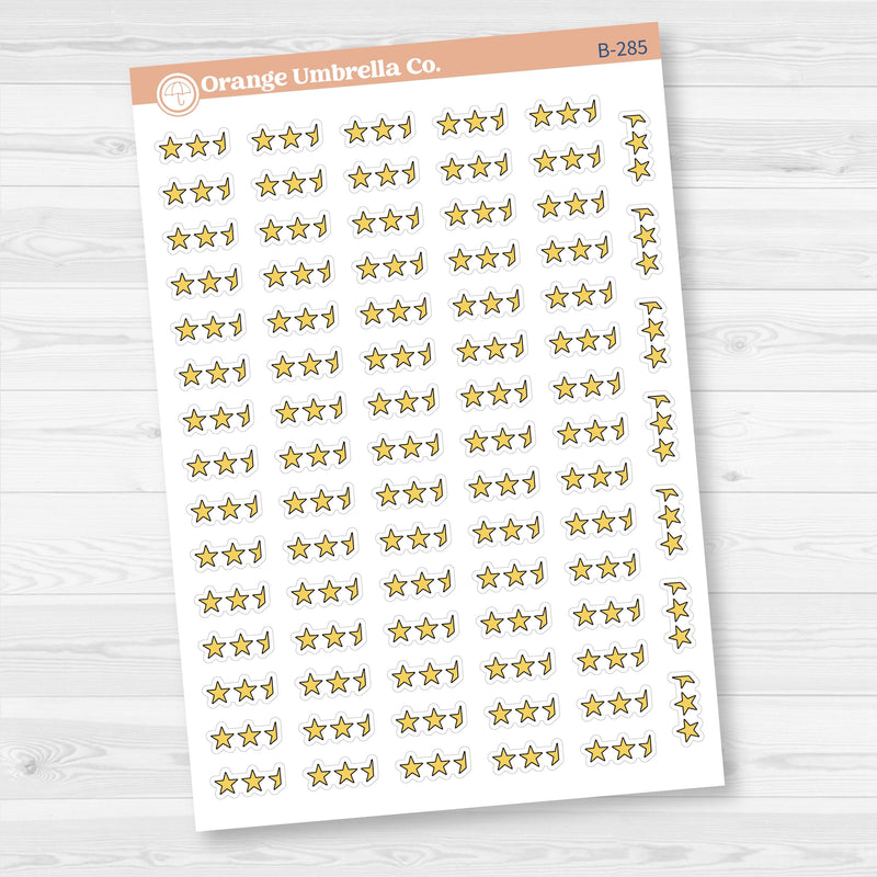 Star Rating Stickers | Reading and Hobby Trackers for Journals & Planners | B-284-287
