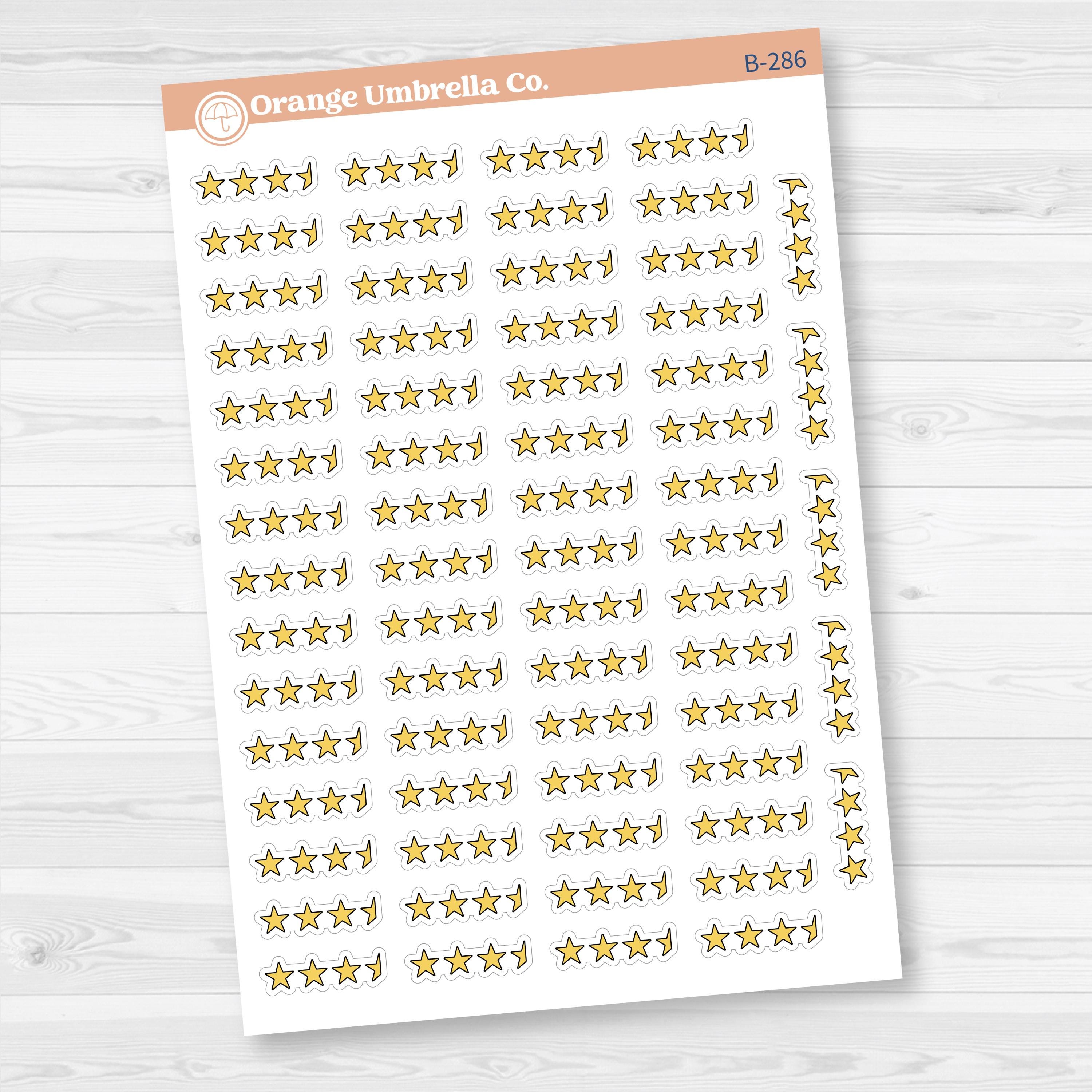 Star Rating Stickers | Reading and Hobby Trackers for Journals & Planners | B-284-287