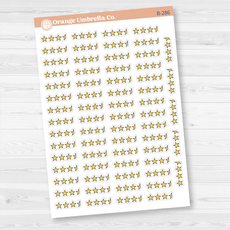 Star Rating Stickers | Reading and Hobby Trackers for Journals & Planners | B-284-287