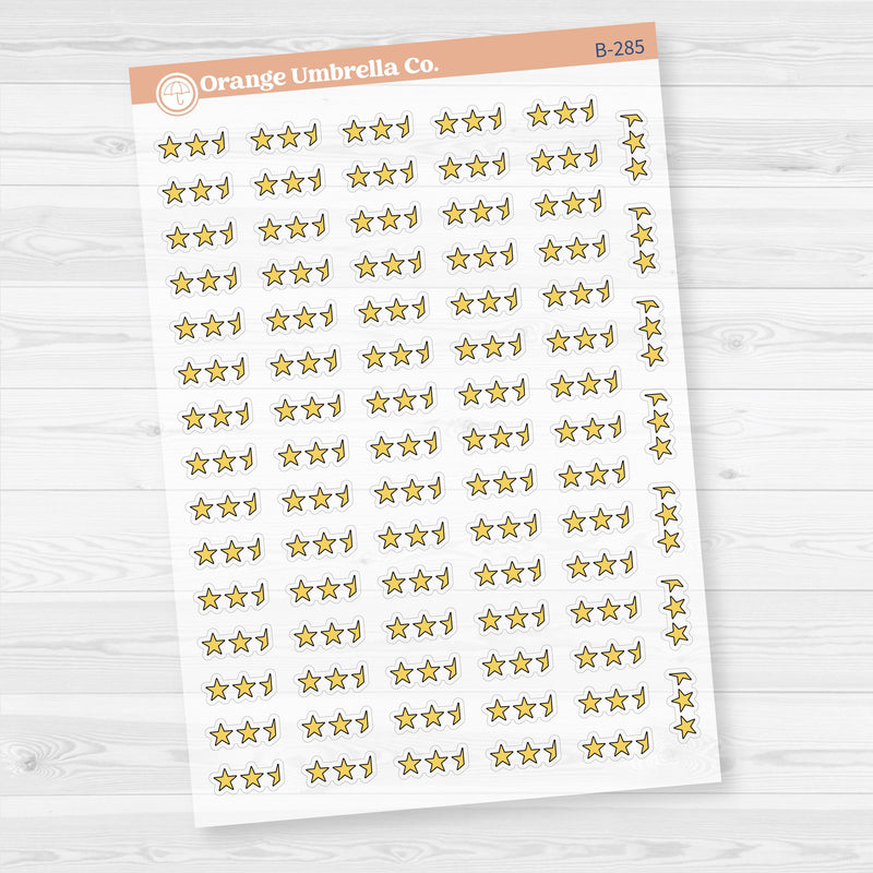 Star Rating Stickers | Reading and Hobby Trackers for Journals & Planners | Clear Matte | B-284-287-CM