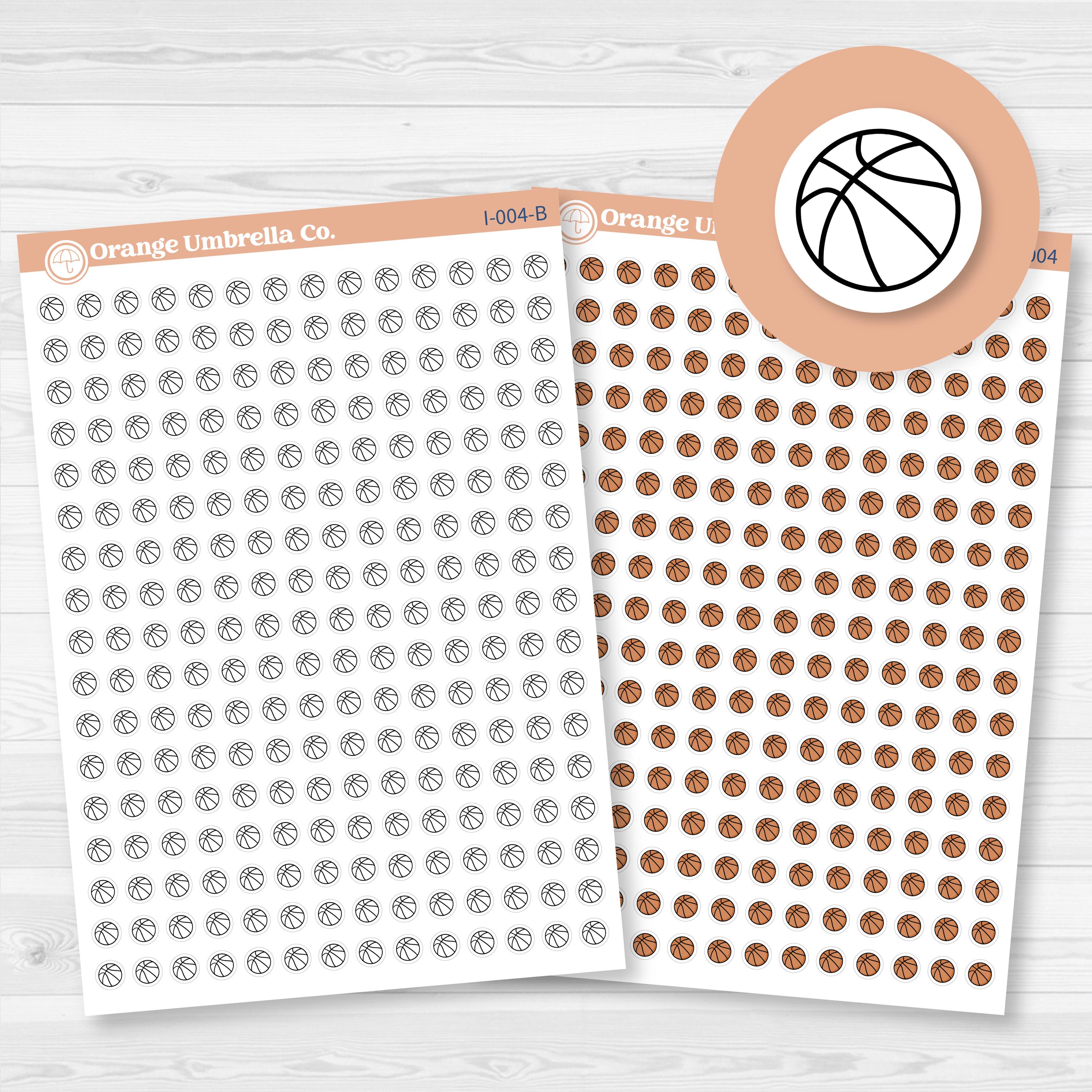 Basketball Icon Stickers | Micro Sports Planner Icons for Journals & Planners | I-004