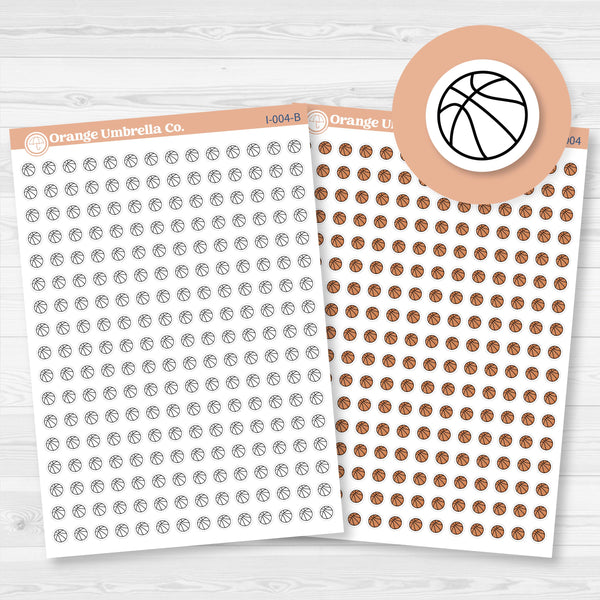 Basketball Icon Stickers | Micro Sports Planner Icons for Journals & Planners | I-004