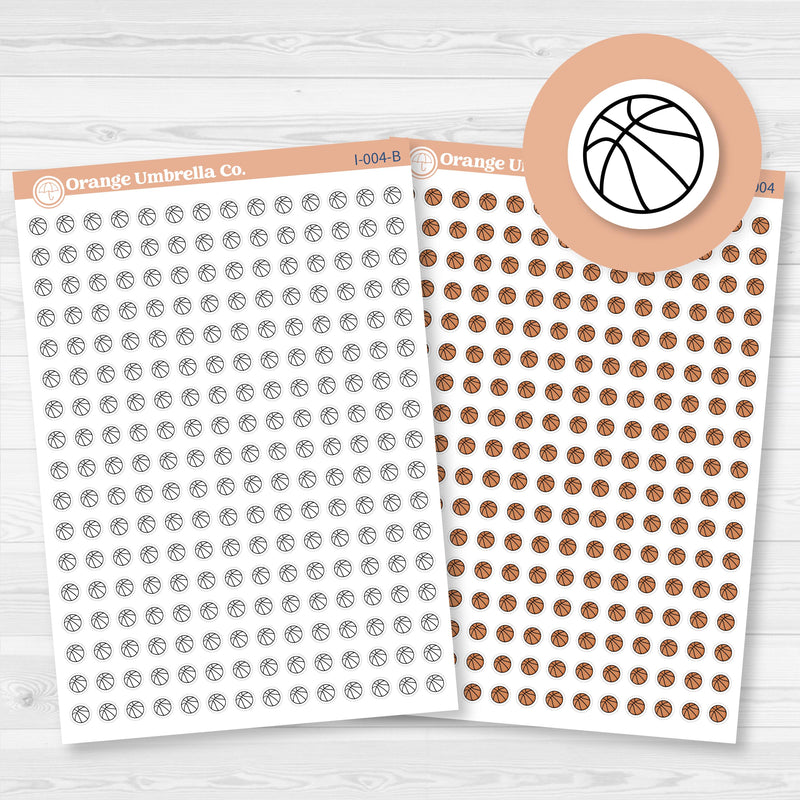 Basketball Icon Stickers | Micro Sports Planner Icons for Journals & Planners | I-004