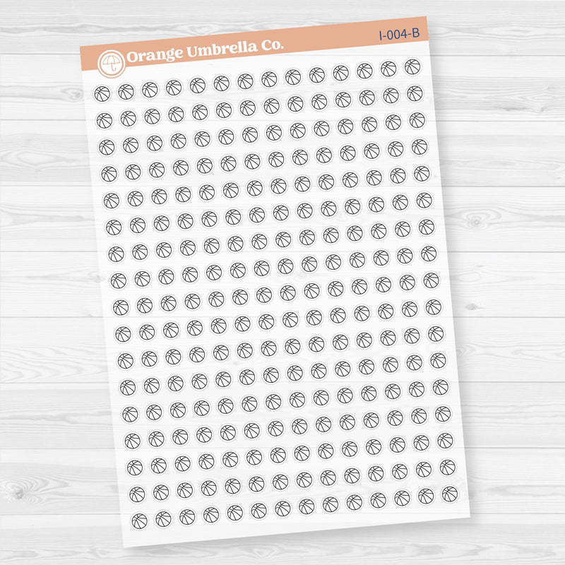Basketball Icon Stickers | Micro Sports Planner Icons for Journals | Clear Matte | I-004-CM