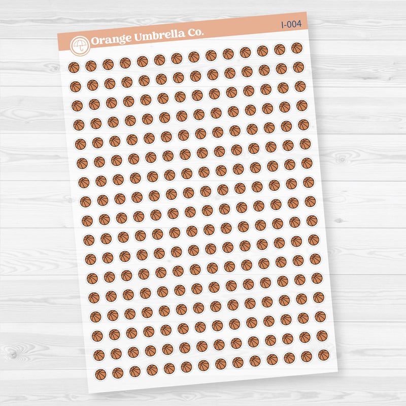 Basketball Icon Stickers | Micro Sports Planner Icons for Journals | Clear Matte | I-004-CM