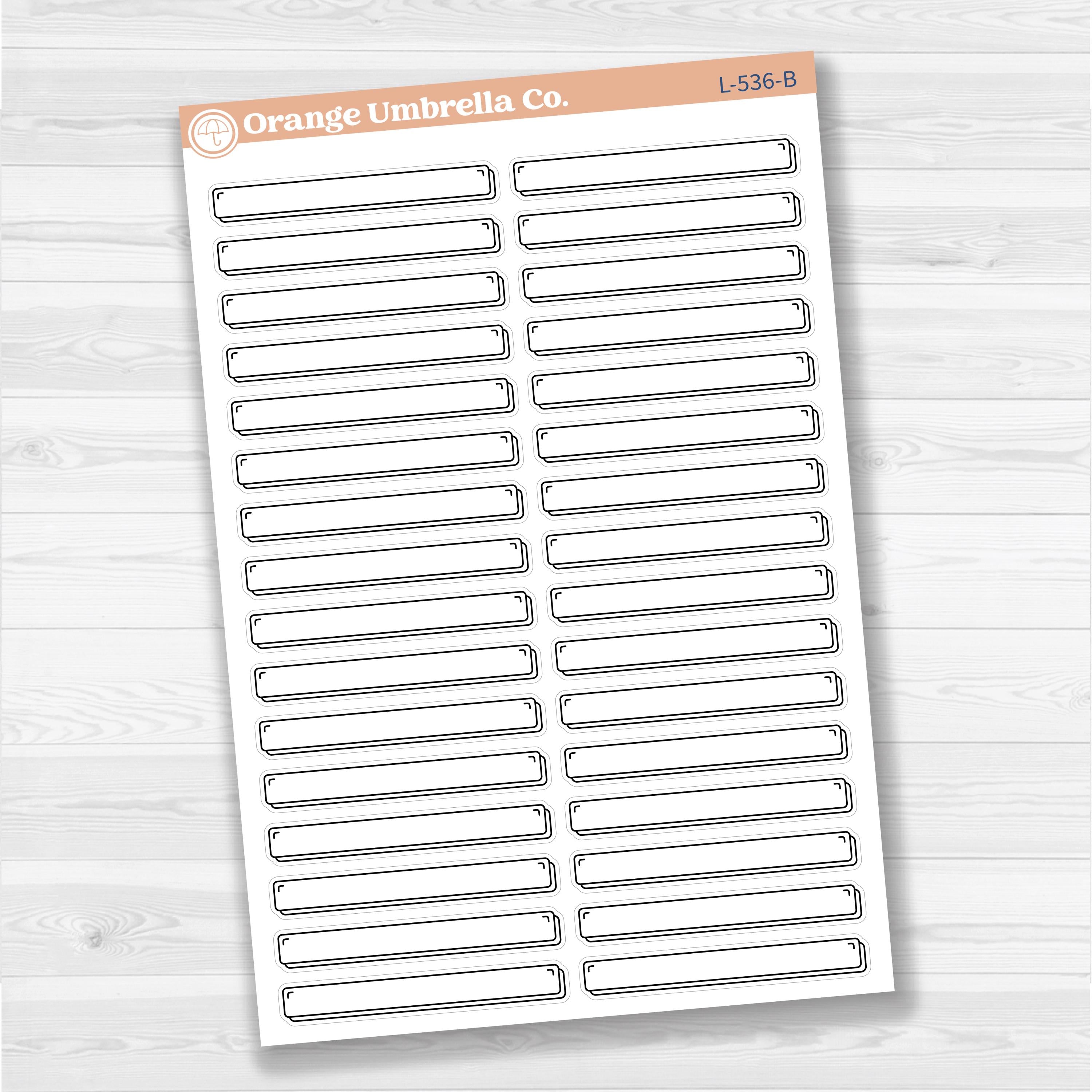 Wide Label Stickers | Basic Planner Labels for Journals & Lists | L-536