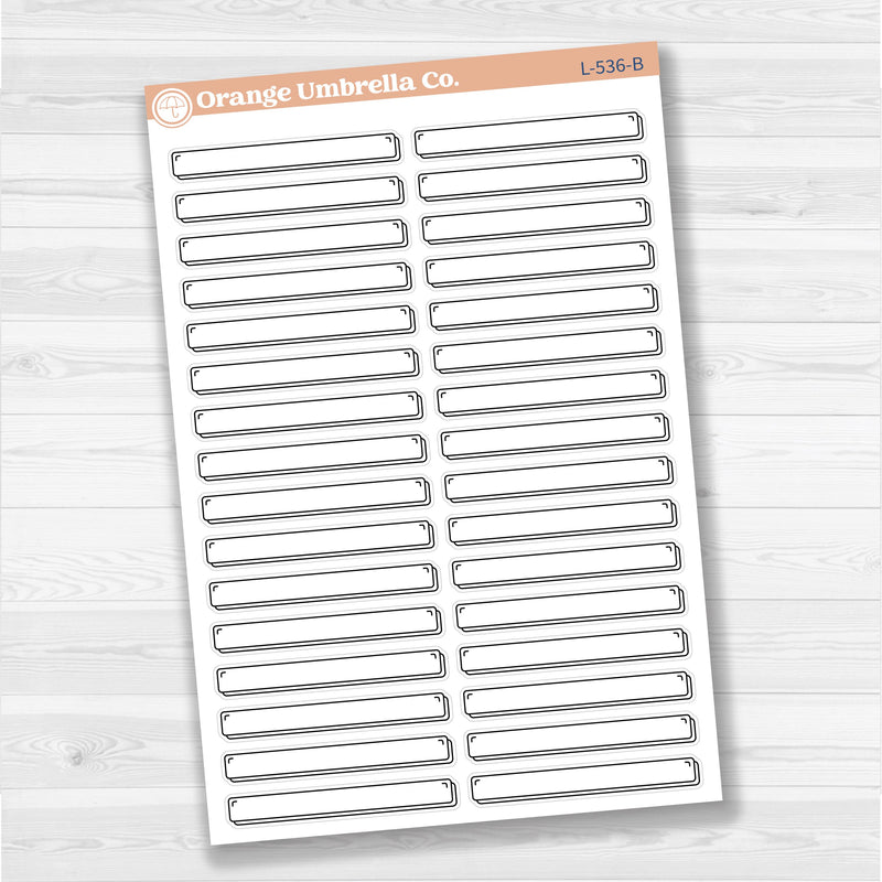 Wide Label Stickers | Basic Planner Labels for Journals & Lists | L-536