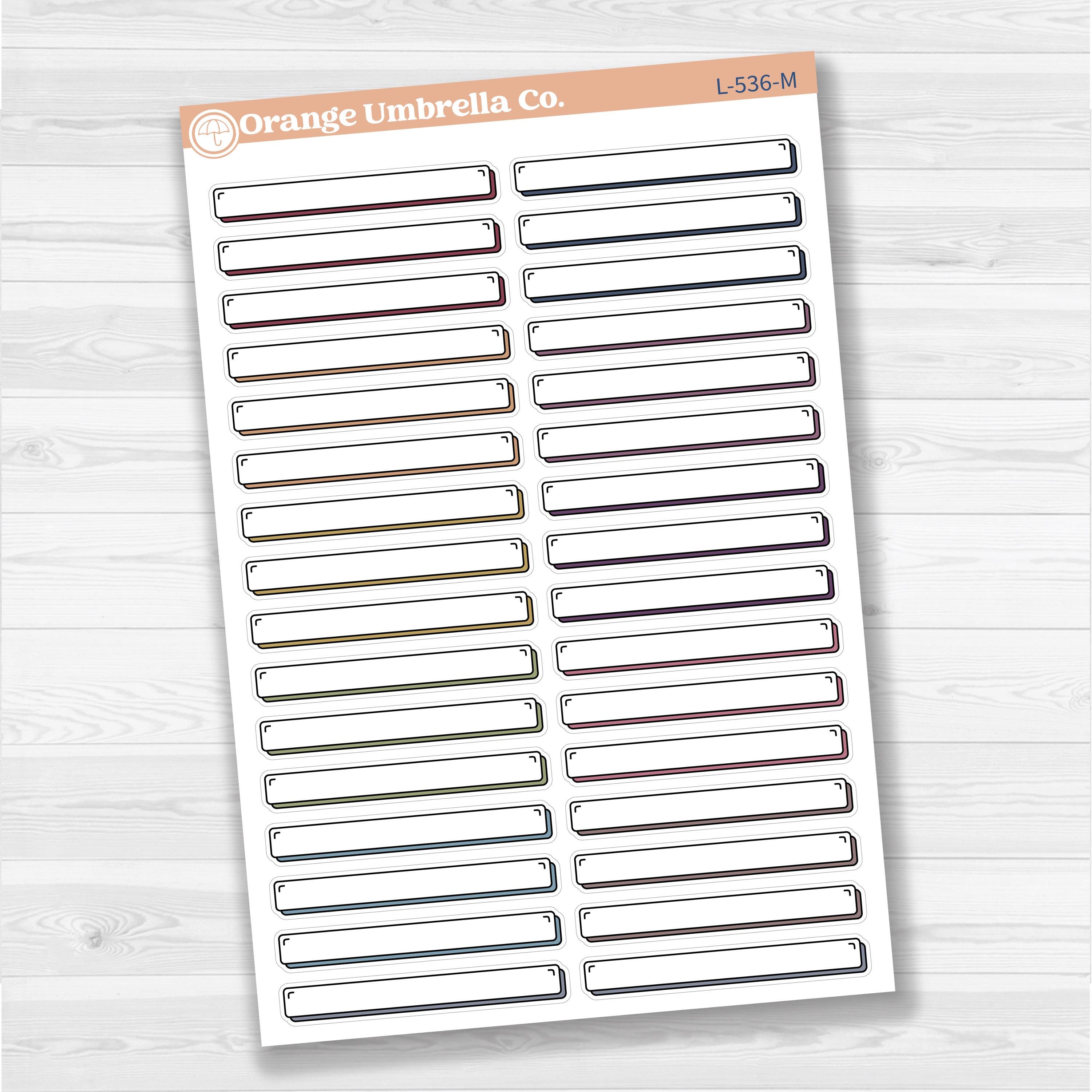 Wide Label Stickers | Basic Planner Labels for Journals & Lists | L-536