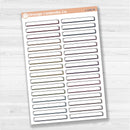 Wide Label Stickers | Basic Planner Labels for Journals & Lists | L-536
