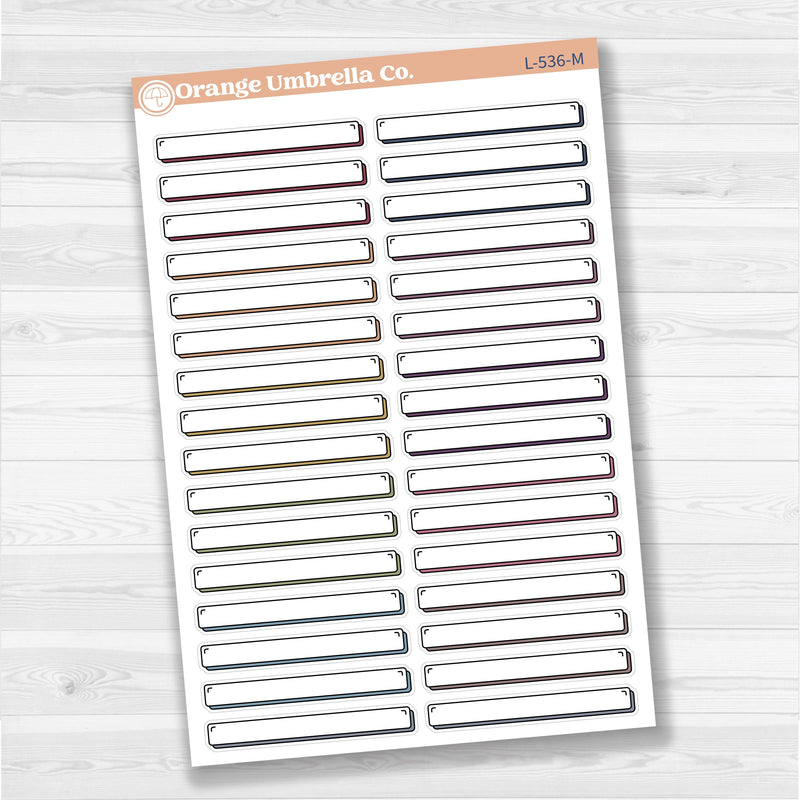 Wide Label Stickers | Basic Planner Labels for Journals & Lists | L-536