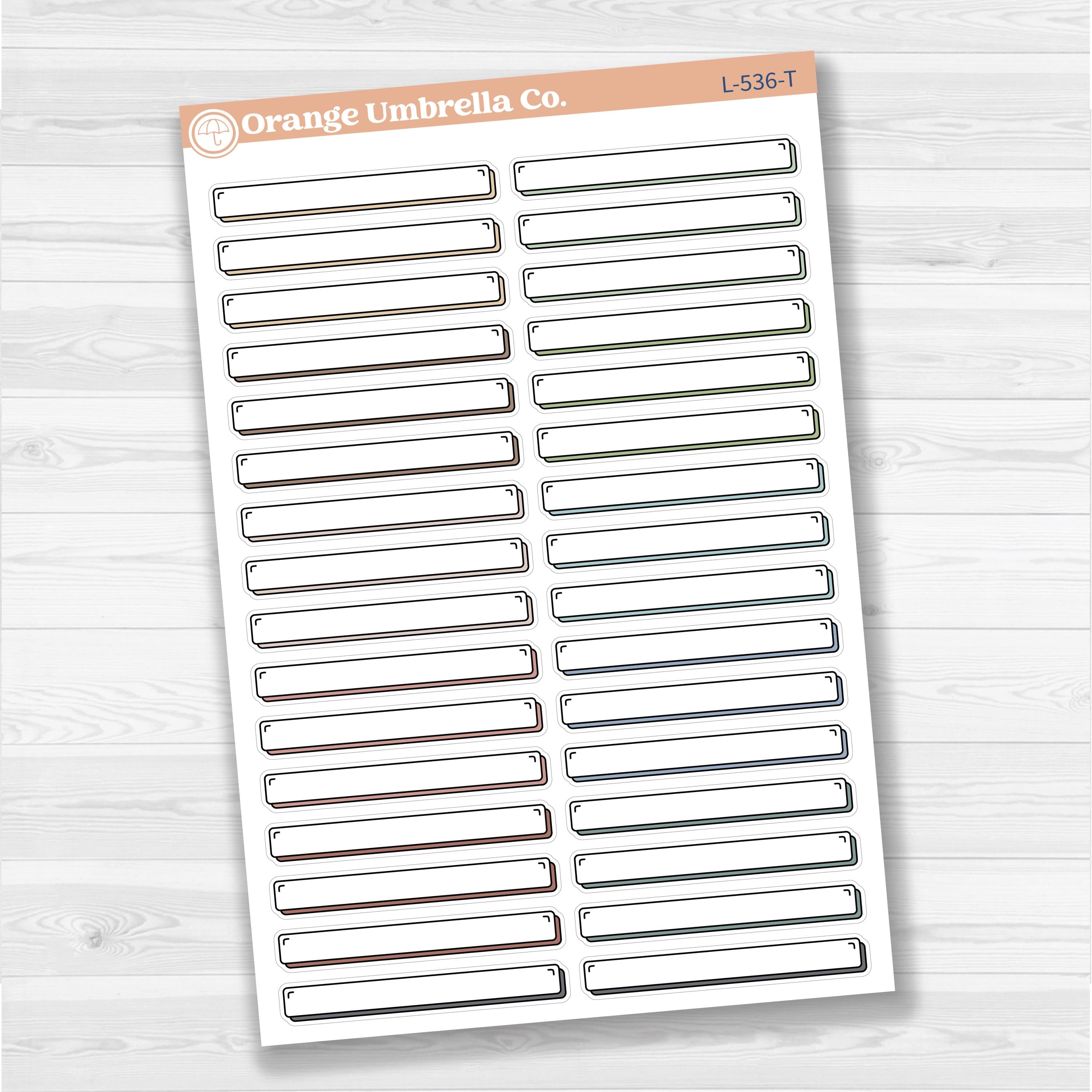 Wide Label Stickers | Basic Planner Labels for Journals & Lists | L-536