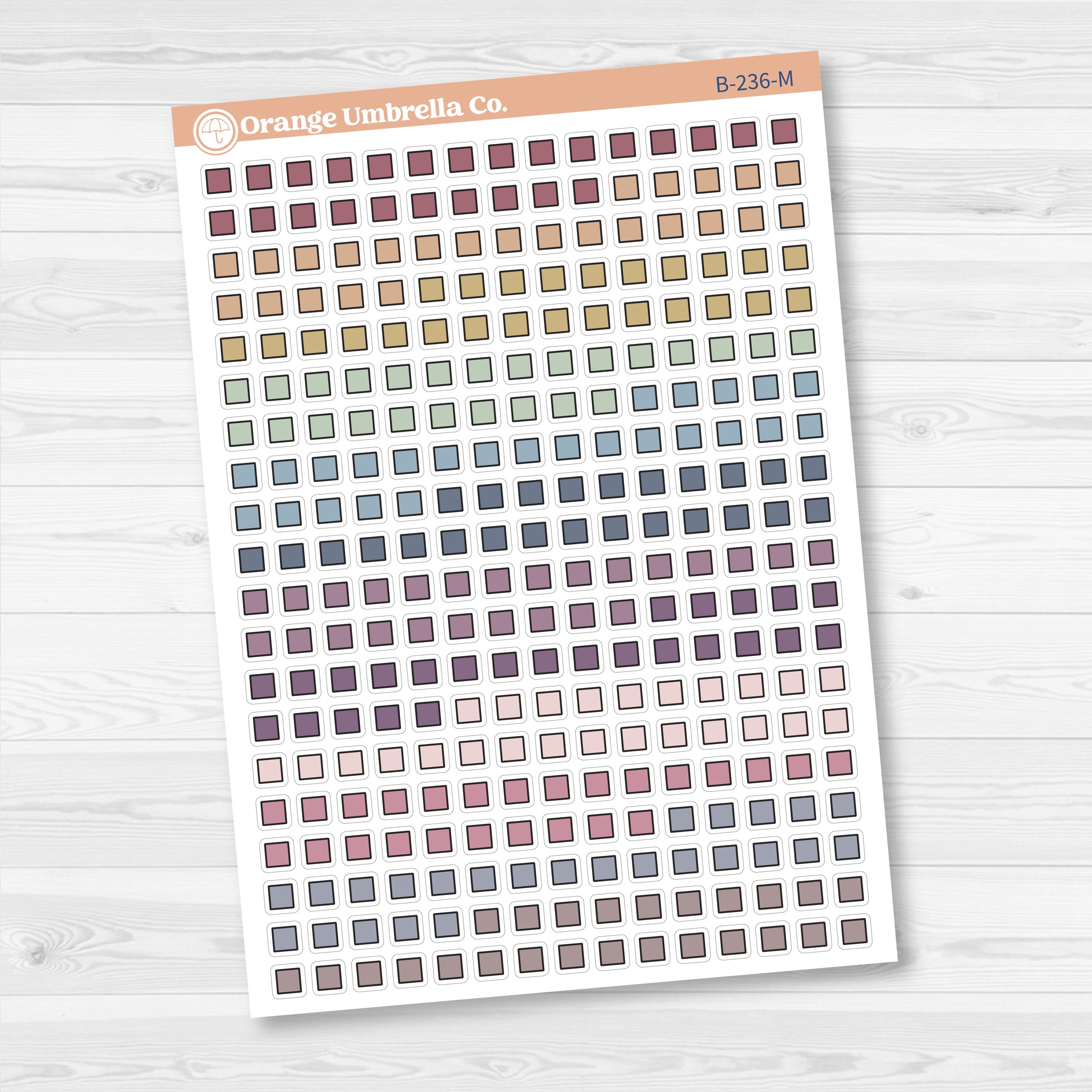 Kit Checklist Squares | Planner Checklist Box Stickers | B-236