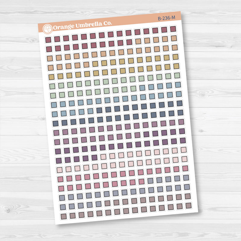 Kit Checklist Squares | Planner Checklist Box Stickers | B-236