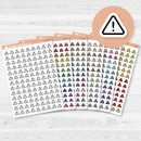 Warning Stickers | Alert Icon Planner Labels | Important Symbol Stickers | I-187